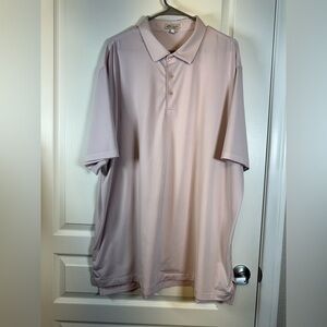 Peter Millar Pink Stripe Golf Polo Shirt Summer Comfort Size XXL GUC #5804